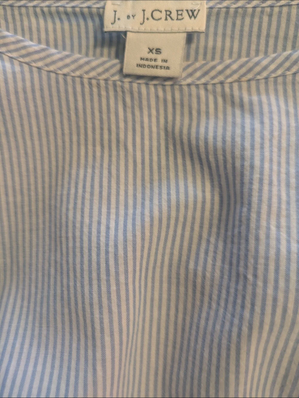J. Crew Light Blue Striped Knot-Front Women's Top